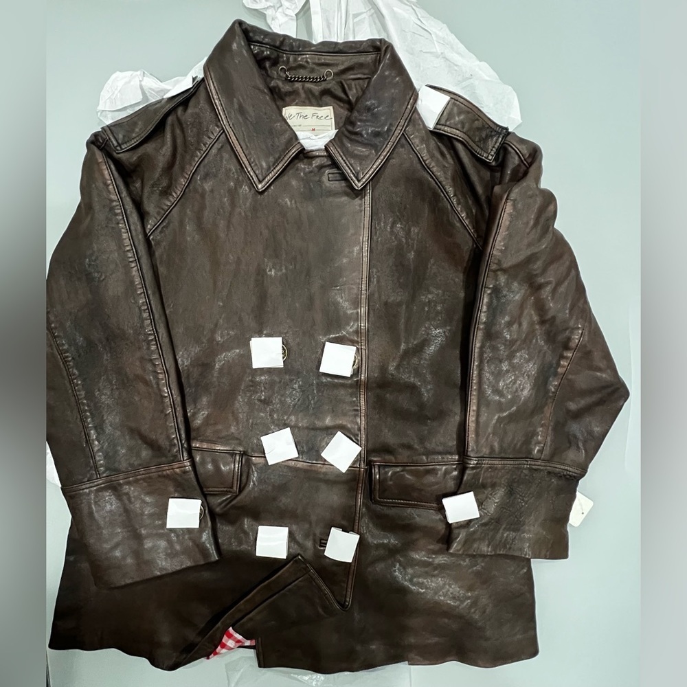 NWT We The Free Top Notch Leather Pea Coat - Picture 5 of 8
